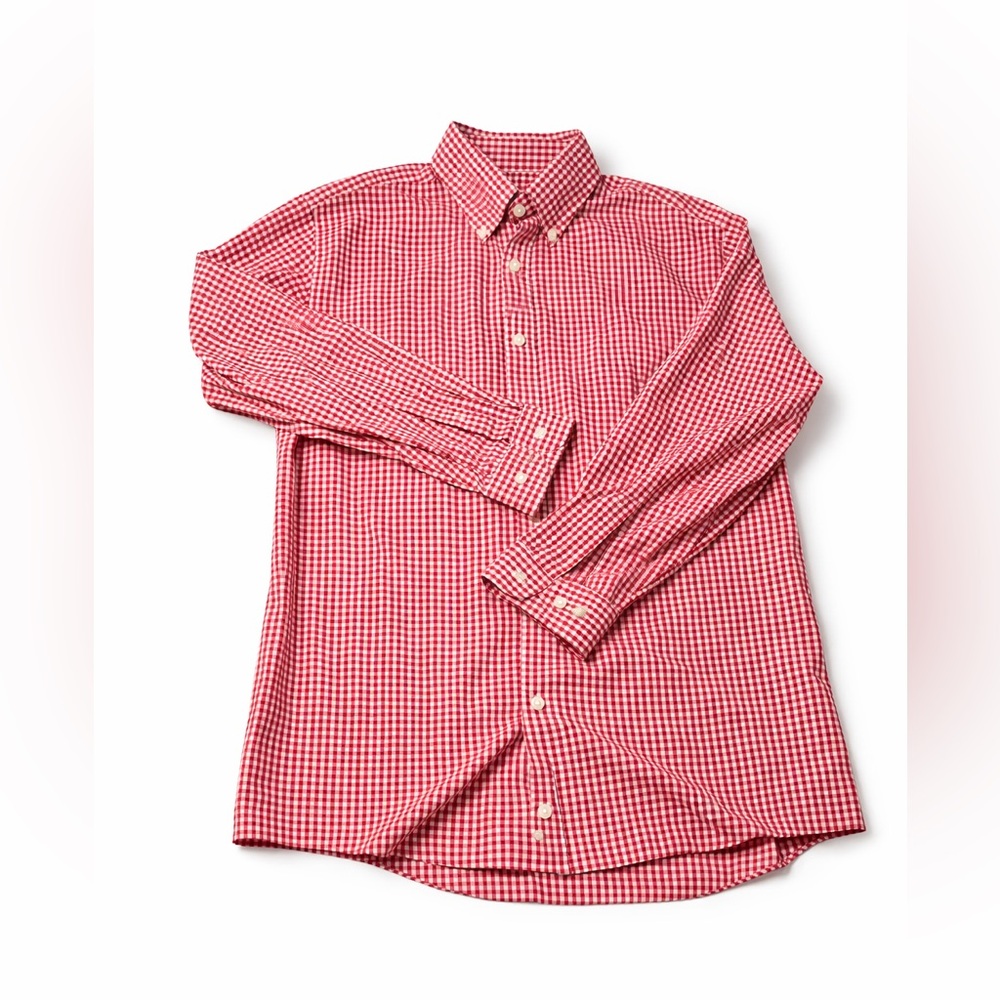 Stafford Red Gingham Button Down‎ Shirt Men’s 16.5 34/35 Regular Fit